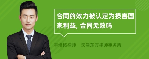 合同的效力被认定为损害国家利益, 合同无效吗