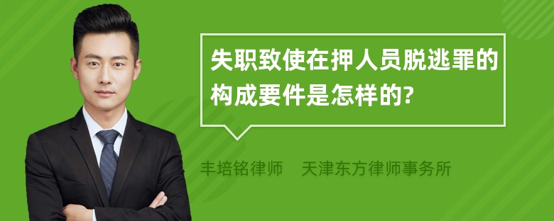 失职致使在押人员脱逃罪的构成要件是怎样的?