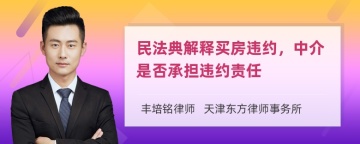 民法典解释买房违约，中介是否承担违约责任