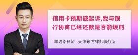 信用卡预期被起诉,我与银行协商已经还款是否能缓刑