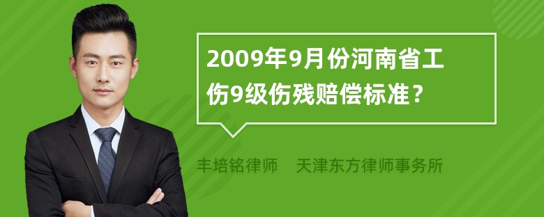 2009年9月份河南省工伤9级伤残赔偿标准？