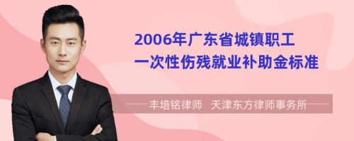 2006年广东省城镇职工一次性伤残就业补助金标准