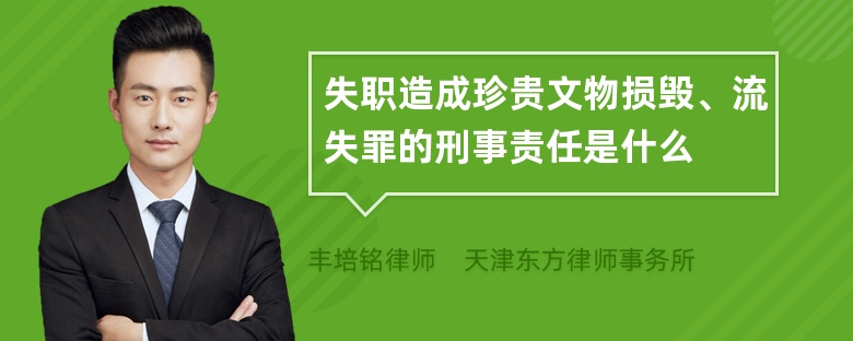 失职造成珍贵文物损毁、流失罪的刑事责任是什么