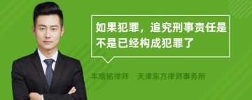 如果犯罪，追究刑事责任是不是已经构成犯罪了