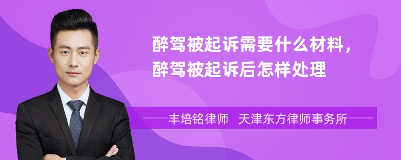 醉驾被起诉需要什么材料，醉驾被起诉后怎样处理