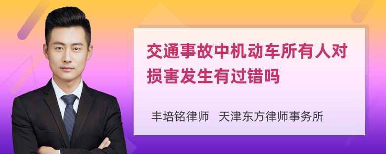 交通事故中机动车所有人对损害发生有过错吗