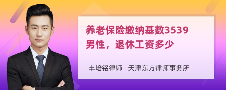 养老保险缴纳基数3539男性，退休工资多少