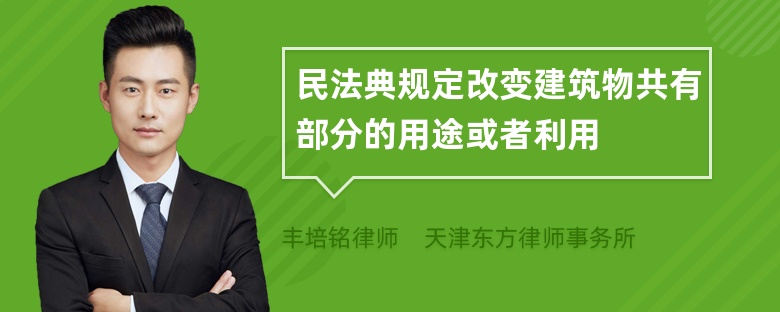 民法典规定改变建筑物共有部分的用途或者利用