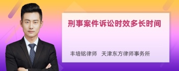 刑事案件诉讼时效多长时间