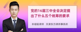 党的16届三中全会决定提出了什么五个统筹的要求