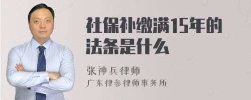 社保补缴满15年的法条是什么