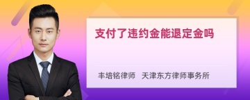 支付了违约金能退定金吗