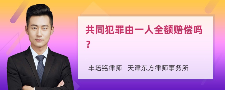 共同犯罪由一人全额赔偿吗？