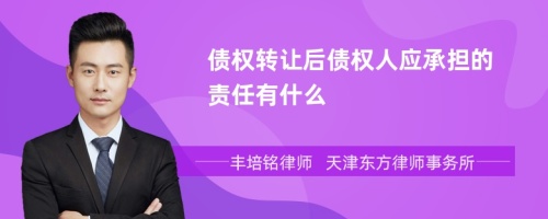 债权转让后债权人应承担的责任有什么