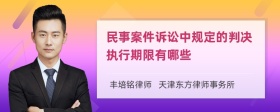 民事案件诉讼中规定的判决执行期限有哪些