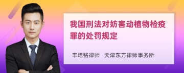 我国刑法对妨害动植物检疫罪的处罚规定