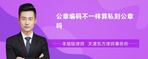 公章编码不一样算私刻公章吗