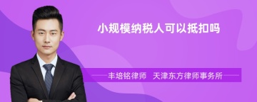 小规模纳税人可以抵扣吗