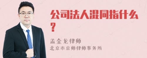 公司法人混同指什么?