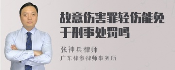 故意伤害罪轻伤能免于刑事处罚吗