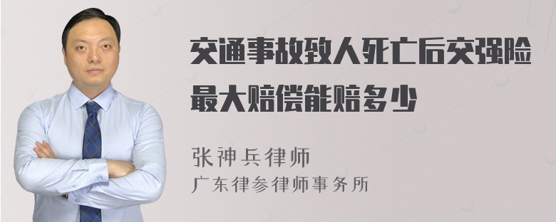 交通事故致人死亡后交强险最大赔偿能赔多少