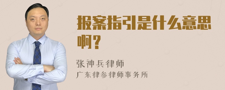 报案指引是什么意思啊？