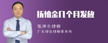 抚恤金几个月发放