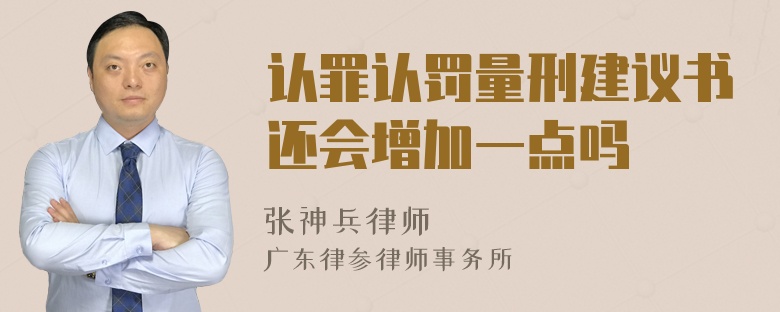 认罪认罚量刑建议书还会增加一点吗