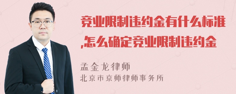 竞业限制违约金有什么标准,怎么确定竞业限制违约金