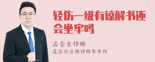 轻伤一级有谅解书还会坐牢吗