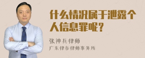 什么情况属于泄露个人信息罪呢？