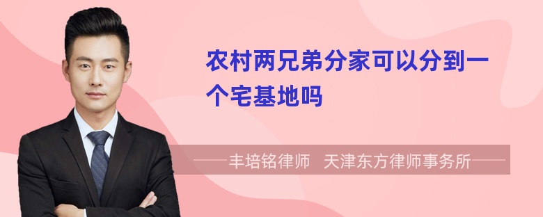 农村两兄弟分家可以分到一个宅基地吗