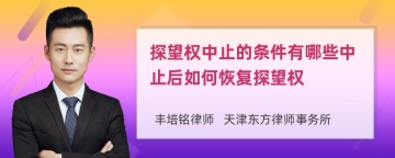 探望权中止的条件有哪些中止后如何恢复探望权