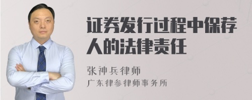 证券发行过程中保荐人的法律责任