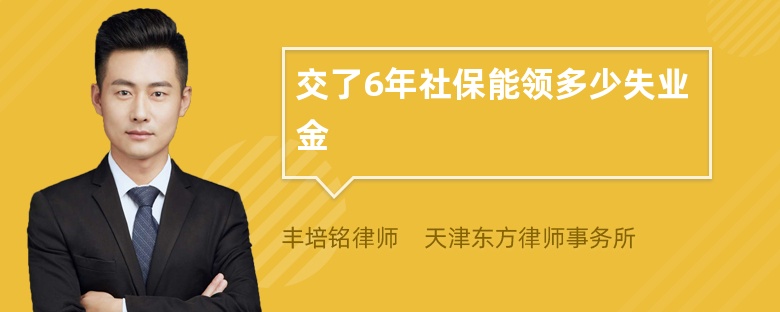 交了6年社保能领多少失业金