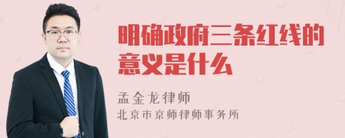 明确政府三条红线的意义是什么