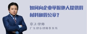 如何向企业举报他人提供假材料和假公章？