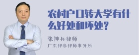 农村户口转大学有什么好处和坏处？