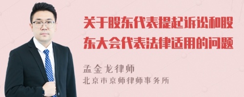 关于股东代表提起诉讼和股东大会代表法律适用的问题