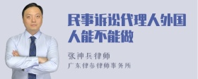 民事诉讼代理人外国人能不能做