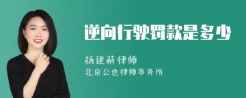 逆向行驶罚款是多少