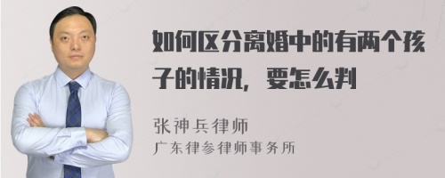 如何区分离婚中的有两个孩子的情况，要怎么判