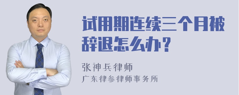 试用期连续三个月被辞退怎么办？