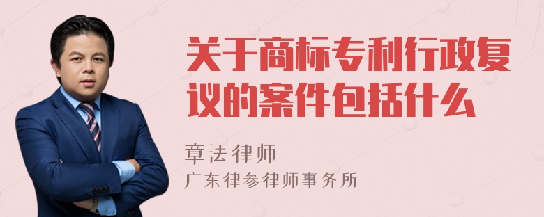 关于商标专利行政复议的案件包括什么