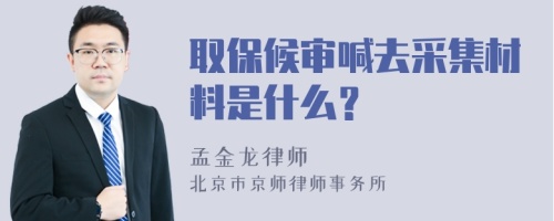 取保候审喊去采集材料是什么？