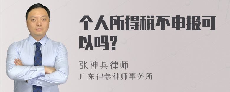 个人所得税不申报可以吗?