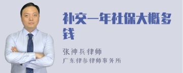 补交一年社保大概多钱