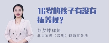 16岁的孩子有没有抚养权？