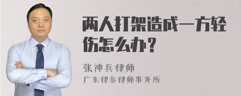 两人打架造成一方轻伤怎么办？