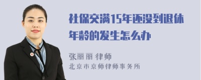 社保交满15年还没到退休年龄的发生怎么办